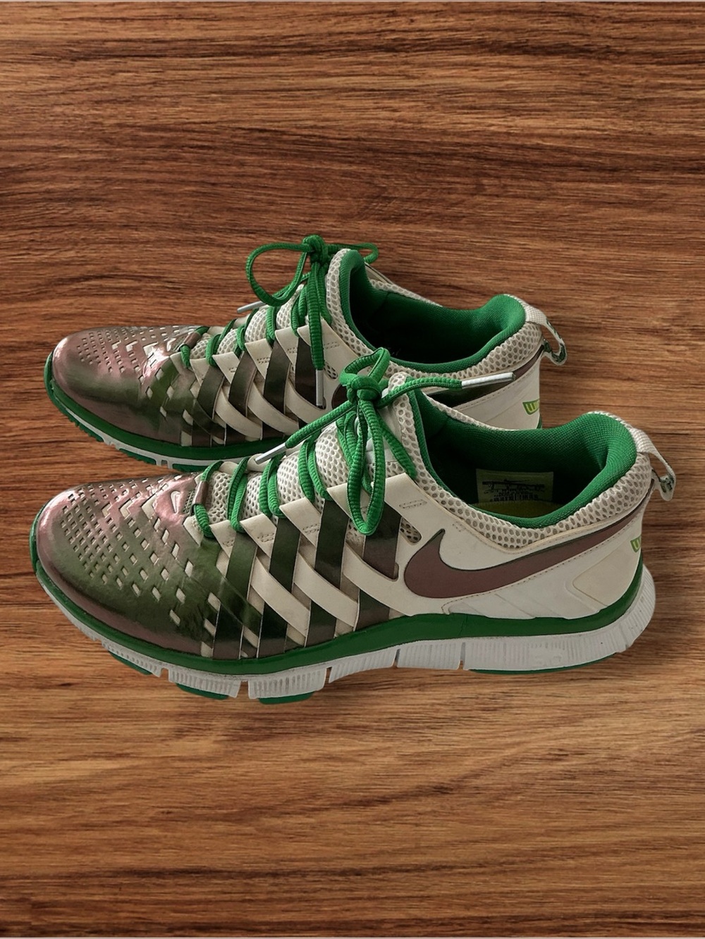 Nike Free Trainer 5.0 Sz 9 Oregon Ducks Win The Day Apple Green White Shoes